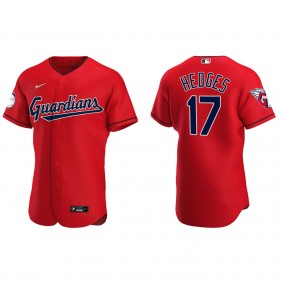 Cleveland Guardians Austin Hedges 2022 Authentic Alternate Red Jersey