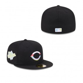 Cincinnati Reds Colorpack Black 59FIFTY Fitted Hat