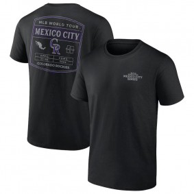 Men's Colorado Rockies Black 2024 MLB World Tour Mexico City Series T-Shirts