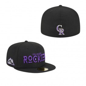 Men's Colorado Rockies Black Geo 59FIFTY Fitted Hat