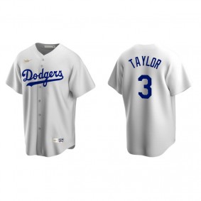 Men's Los Angeles Dodgers Chris Taylor White Cooperstown Collection Home Jersey