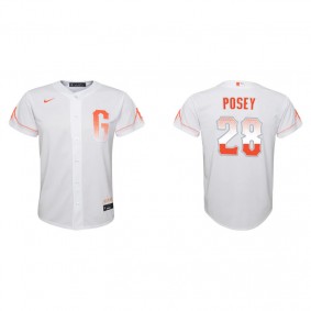 Youth San Francisco Giants Buster Posey White 2021 City Connect Replica Jersey