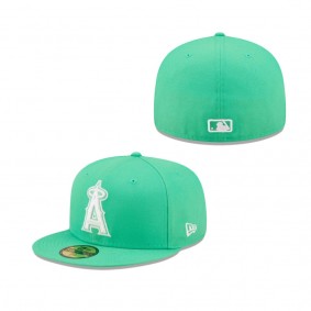 Island Green Logo White Los Angeles Angels 59FIFTY Fitted Hat