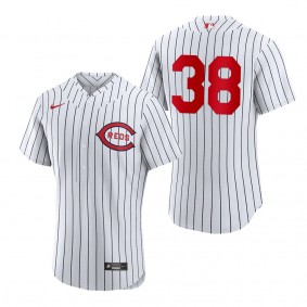 Reds Justin Dunn White 2022 Field of Dreams Authentic Jersey