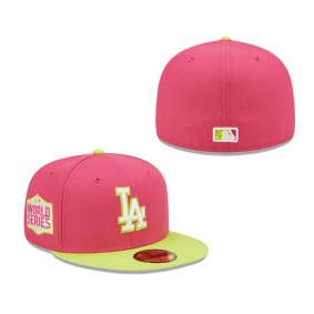 Men's Los Angeles Dodgers Pink 2020 World Series Champions Beetroot Cyber 59FIFTY Fitted Hat