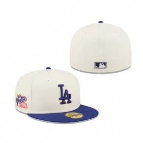 Men's Los Angeles Dodgers White Royal Cooperstown Collection 1981 World Series Chrome 59FIFTY Fitted Hat