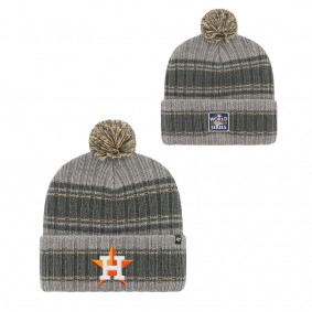 Men's Houston Astros Gray 2022 World Series Rexford Cuffed Knit Hat with Pom
