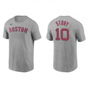 Men's Boston Red Sox Trevor Story Gray Name & Number Nike T-Shirt