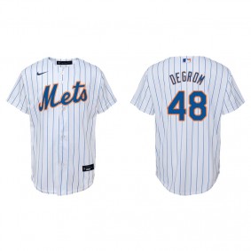 Youth New York Mets Jacob deGrom White Replica Home Jersey