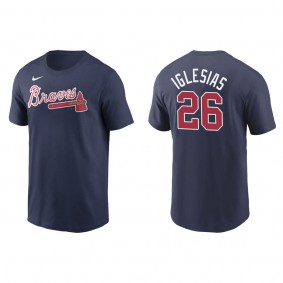 Braves Raisel Iglesias Navy Name & Number T-Shirt