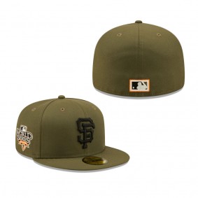 San Francisco Giants New Era 2010 World Series Hunter Flame Undervisor 59FIFTY Fitted Hat Olive