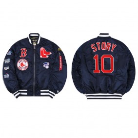 Men's Boston Red Sox Trevor Story Navy Alpha Industries Jacket
