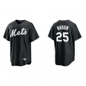 Mets Tyler Naquin Black White Replica Official Jersey