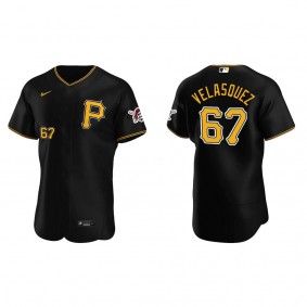 Vince Velasquez Men's Pittsburgh Pirates Nike Black Alternate Authentic Logo Jersey