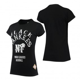 Women's New York Black Yankees Stitches Black Negro League Logo T-Shirt