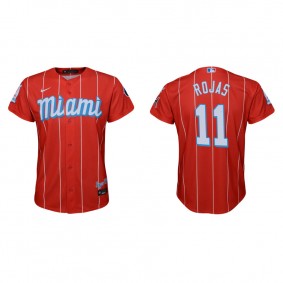 Youth Miami Marlins Miguel Rojas Red 2021 City Connect Replica Jersey